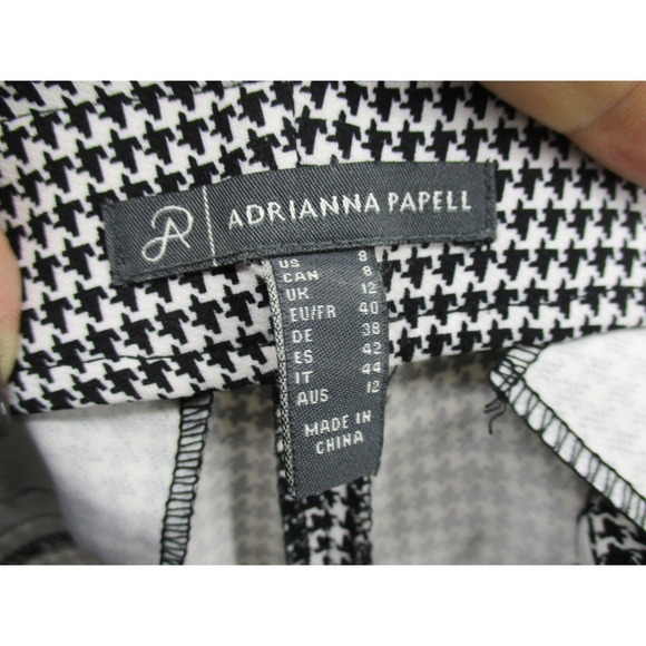 Adrianna Papell Pants Womens 8 Houndstooth Office Career Preppy Academia Knit - Picture 7 of 10